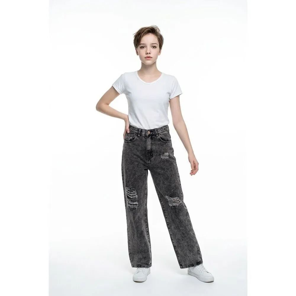 Shein Distressed Teen Black Jeans size 12-13Y